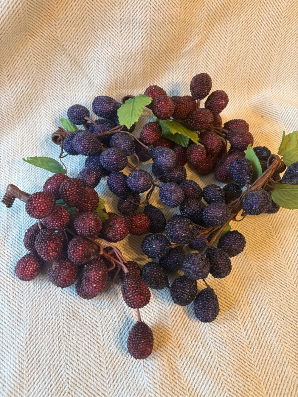 Decorative Faux Berry/Grape Sprays in Deep Red and Plum.